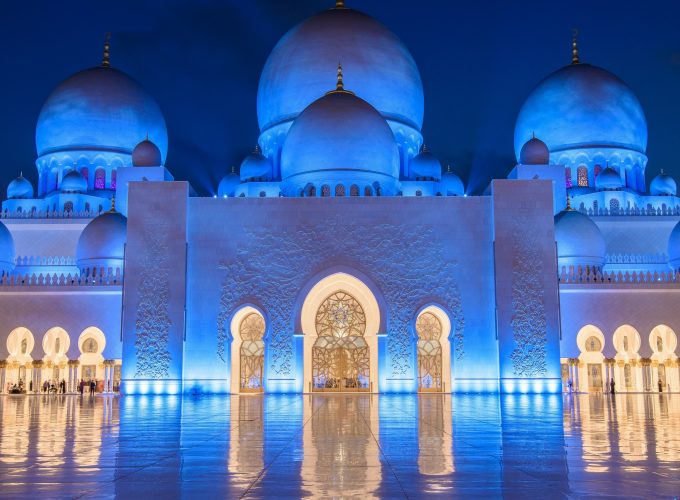 Wallpaper Sheikh Zayed Mosque, Abu Dhabi, night, 8k, Travel 505721463